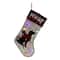 Glitzhome® 21" LED Embroidered Dog Linen Christmas Stocking